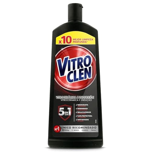 Vitroclen Limpiador de Vitrocerámica en crema, Acción protectora y desengrasante, 450 ml