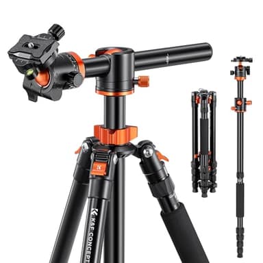 K&F Concept Trípode Cámara,170cm Trípode Cámara Reflex,Trípode Video Aluminio con Columna Central,Trípode Profesional con Monopié,360° Rótula de Bola Placa de Liberación para Cámara DSLR(TM2515T1)