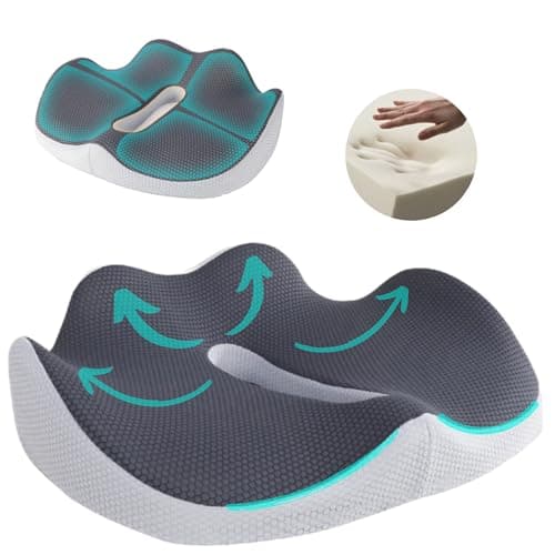 Viuxil Cojin Coxis Ergonomico con Diseño Viscoelastico - Enfocado En Alivio Efectivo del Dolor Lumbar Y Coxis, Ideal para Cojin Silla Oficina, Cojin Asiento Coche Y Cojin Antiescaras
