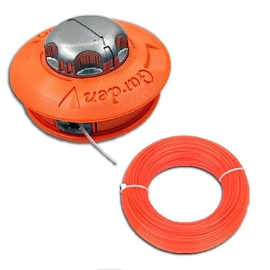 MOIS Cabezal Universal de Desbrozadora + Hilo de Nylon de Recambio (30m) - Repuesto de Aluminio M10x1,25 para Segadoras de Césped - Accesorio con Cadena Duradera