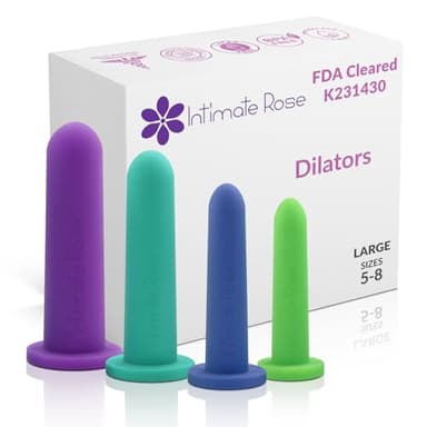 Paquete Grande de 4 Dilatadores Intimate Rose de Silicona para Mujeres y Hombres, Tallas 5-8