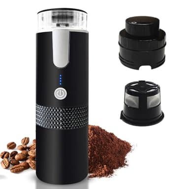 Irishom Máquinas de café expreso eléctricas portátiles Mini cafetera de una Sola porción de 6 oz con Taza de café en Polvo y contenedor de cápsulas Batería Recargable de 1200 mAh