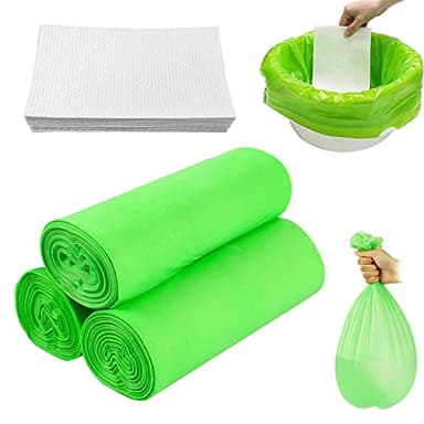 Paquete de 90 Protectores de Orinales con 60 Almohadillas Absorbentes, Desechables para Sillas de Inodoro, Bolsas de Inodoro Portátiles, Absorben Hasta 500ml