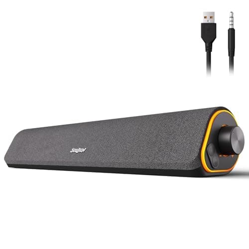 SOULION Barra Sonido para PC/Ordenador Portátil con Bluetooth y iluminación Personalizable, Alimentación USB, 3,5 mm Jack, para Ordenador, Portátil Móvil,Teléfonos