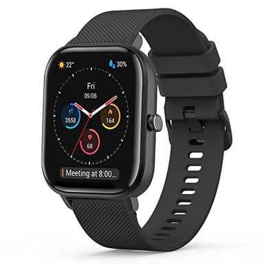 Vancle Correa para Amazfit Bip/Bip Lite/Bip S/Bip S Lite/Bip U/Bip U Pro/Bip 3 / Bip 3 Pro, Pulseras de Repuesto de Silicona de Reemplazo de Tamaño Ajustable Duradero de 20mm, Negro