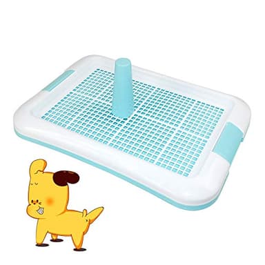 SMELL & SMILE Bandeja Sanitaria de Adiestramiento Inodoro Interior para Perros Aseo Mascotas Bandeja de Entrenamiento para Mascotas Orinal para Perros (49X35CM, Azul)