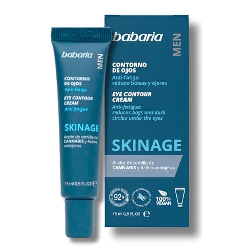 Babaria - Crema Anti Ojeras Hombre Skinage | Contorno De Ojos 100% Vegano | Antiojeras Hombre Y Reduce Las Bolsas | Contorno De Ojos Hombre Con Aceite