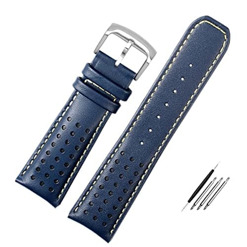 SAAWEE Correa de reloj de piel auténtica para Citizen Blue Angel Generation AT8020-54L/JY8078 de segunda generación Air Eagle de cuero vacuno 22 23 mm, 22mm, Ágata