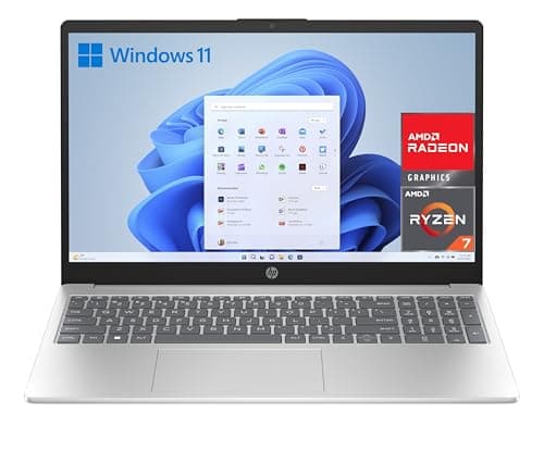 HP 15-fc0152ns - Ordenador portátil de 15.6" FHD (AMD Ryzen 7-7730U, 16 GB RAM, 512GB SSD, AMD Radeon Graphics, Windows 11) Plata - Teclado QWERTY Español