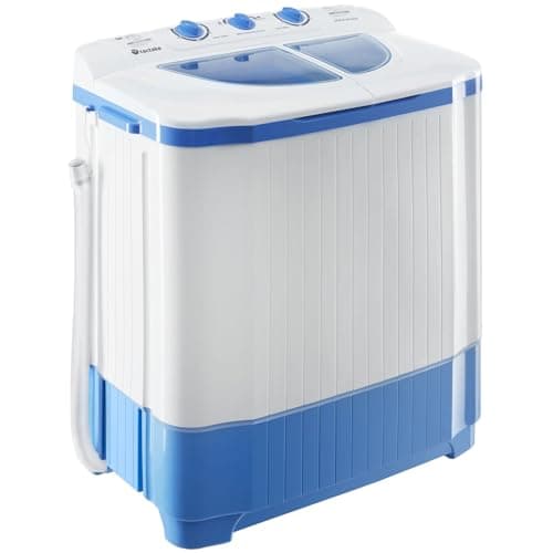 tectake® Lavadora Portátil Mini con Centrifugado, 4,5kg, Carga Superior, Ahorro Energía, Máquina Mini Lavadora Portatil para Camping, Caravanas, Casa Portatil, Lavadora Camping - Blanco