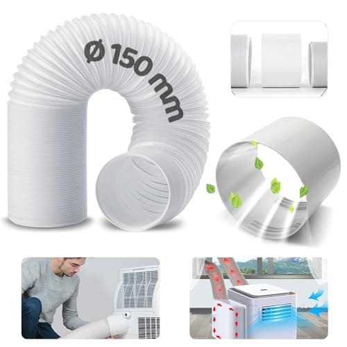 Tubo Aire Acondicionado Portátil Con Adaptador,Manguera de Ventilación Portátil Con 150mm de Diámetro,Manguera de Escape Acondicionado Telescópica,Para Aire Acondicionado, Deshumidificador, Secadora