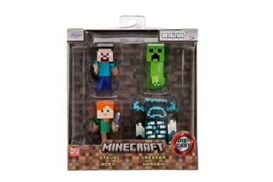 Jada - Set de 4 Figuras Minecraft Metálicas, 7cm, Coleccionables, Licencia Oficial Minecraft (253262001)
