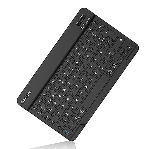 Fintie Teclado Español Ñ Bluetooth Inalámbrico Súper Delgado (4 mm) de 10 Pulgadas para iPad, iPad Pro, iPad Air, Tableta Android/Samsung/Huawei/Xiaomi - Negro