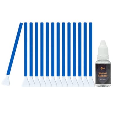 UES APS16 - Kit de Limpieza de Sensor APS-C para cámara réflex Digital DSLR y sin Espejo, sensores (CMOS y CCD): 14 x 16 mm Hisopos de Limpieza de sensores + solución limpiadora de sensores de 15 ml