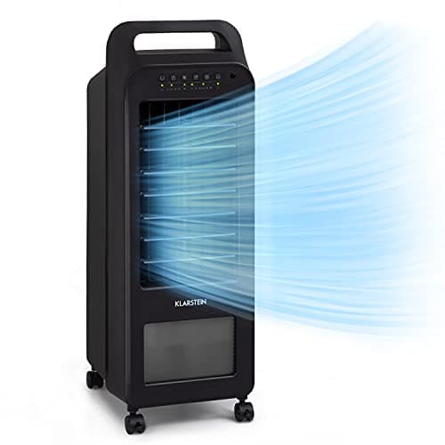 Klarstein Aire Acondicionado Portatil, Pinguino Portátil 4 en 1, Climatizador Portatil para Casa, Aparato de Aire Ventilador, Deshumidificador, Modo Nocturno 5,5L, Bajo Consumo, Flujo 132m³/h