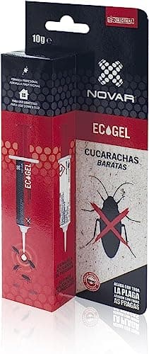 ECOGEL NOVAR Jeringuilla contra cucarachas | Eficacia Profesional| Elimina 50 cucarachas con una Sola Gota, Insectos | 10 gr Ecopack (Carton)