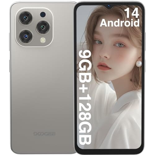 DOOGEE N55 Teléfono Móvil Libre 2025, Smartphone Android 14, 9GB+128GB/1TB, 6.56" Pantalla HD+90Hz, Cámara13MP, Batería 5150mAh, 4G Dual SIM 2.4G/5G WiFi OTG, Natural