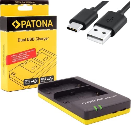 PATONA 1964 - Compatible con batería Sony NP-FW50 - Cargador Dual USB