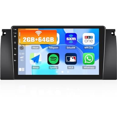 2G+64G CAMECHO Android 13 Radio Coche para BMW 5 E39 E53 M5 X5 (1996-2007) con GPS Carplay Android Auto,Radio 2 DIN con Pantalla de 9 Pulgadas Bluetooth RDS/FM MirrorLink