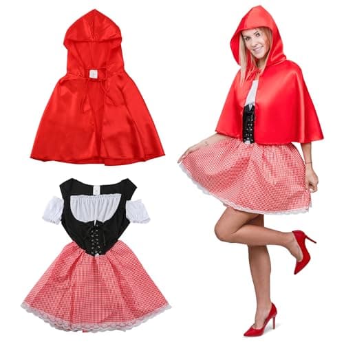 Festicy Disfraz caperucita roja mujer | talla M | disfraces carnaval adulto con diferentes tallas | disfraces originales carnaval 2024