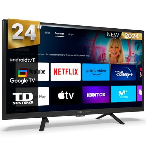 TD Systems - Smart TV 24 Pulgadas, Television TDT HD, Android TV 11, Modelo 2024, Televisor con 3 años de garantía - PRIME24C19GLE