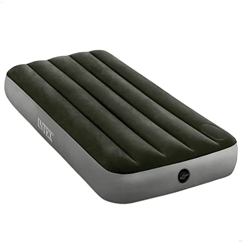 INTEX 64760 - Colchón hinchable 1 plaza con bomba de pie Fiber-Tech Downy, medidas 76 x 191 x 25 cm