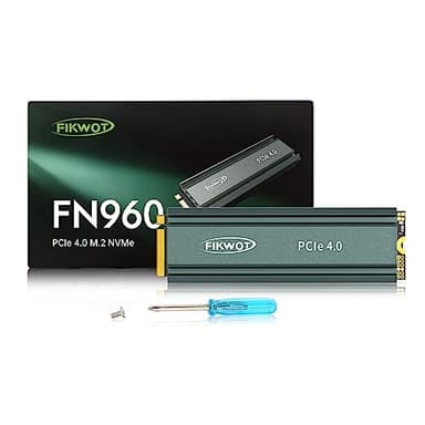 Fikwot FN960 2TB M.2 2280 PCIe Gen4 x4 NVMe 1.4 Unidad Interno de Estado sólido con disipador de Calor - Velocidades de hasta 5000MB/s, caché Dynamic SLC, SSD Interna Compatible con PS5