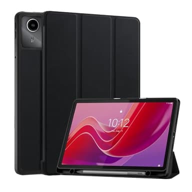Vakarey Funda para Lenovo Tab M11 con Portalápices,Inteligente Ultrafina Funda Tablet para Lenovo Tab M11 con Soporte Bolígrafo,Negro
