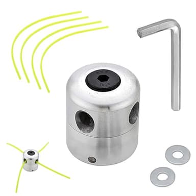 Luabue Cabezal Desbrozadora Universal Cortador de Cabeza de Aluminio Universal Bobina de Jardín Strimmer Cortacéspedes con 4 Líneas de Nylon Líneas Reemplazo Accesorios de Cortacésped Herramienta