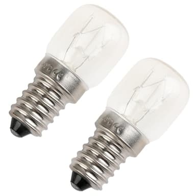 meukcez 2X Bombilla para Horno, Luz Horno 15W, Bombilla Lampara de Sal E14 T22, Resistentes hasta 300 Grados, Luz Blanca Cálida 2700K, 60 Lúmenes, Perfectas para Hornos, Microondas, Neveras