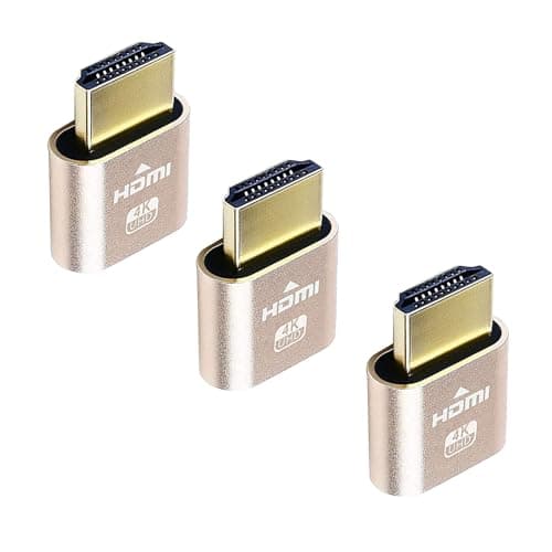 DIFCUL Emulador de pantalla, Dummy Plug HDMI 4K emulador Pantalla para Gestión remota PC 4K hasta 3840 x 2160 @ 60Hz (3 piezas)