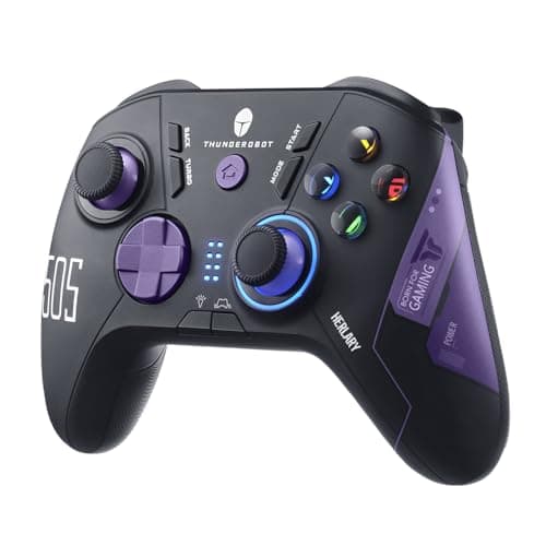 Thunderobot G50S 1000HZ Mando PC Inalambrico for Windows,Switch,IOS&Android,6 Botones Programables,Mando para PC con Joysticks y gatillos de efecto Hall/Giroscopio (Negro, G50S)