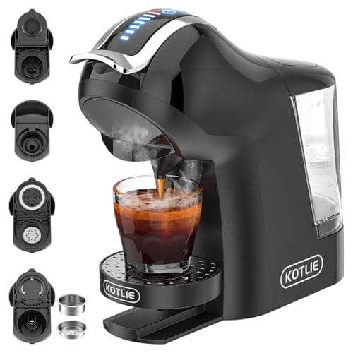19Bar 5en1 Máquina de Café Espresso Multicápsulas para Nespresso/Dolce Gusto/La*vazza MODO MIO y Cápsulas de Café Molido/ESE (Negro)