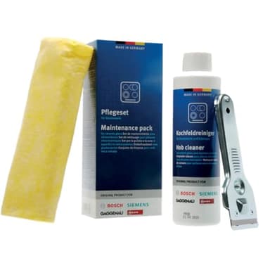 Pack de 3 Productos para la Limpieza Integral para Vitrocerámicas compatible con Bosch | Brillo y Cuidado Profesional - Limpiador de 250 ml - 00311900