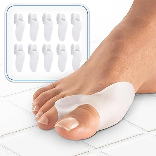Corrector de juanetes Hallux Valgus [10 unidades] Talla única | Separador de dedos de gel suave. Fácil uso, mejora inmediata. Ideal uso diario. Válido para ambos pies (10 Correctores de juanete)