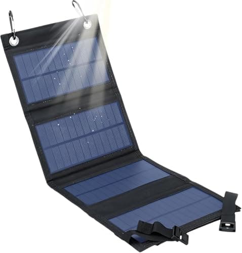 Panel Solar,20 W Cargador Solar Portátil Impermeable Placa Solar Plegable, Al Aire Libre Panel Solar Plegable,para teléfono Inteligente, Tableta, Exterior, Camping