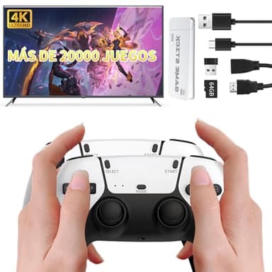 Consola de Juegos Retro juego palo, retro consola de juegos de consola inalámbrica HDMI sistema de salida, 20000+ videojuegos de mano incorporado, 23 emulador de consolas de juegos con 2 mandos