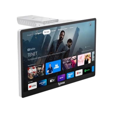 SYLVOX - Televisor de Cocina, pequeño televisor Inteligente para Cocina, 15,6 Pulgadas, 1080p Full HD bajo gabinete, TV Inteligente Google con Control Remoto de Voz WiFi Bluetooth Chromecast 2