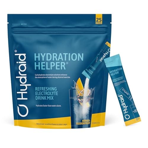 Hydraid® Hydration Helper I Polvo con electrolitos y carbohidratos I Mejora la absorción de agua I 25 unidades I Bebida en polvo I Bebida deportiva baja en calorías I Mango - Fruta de la pasión…