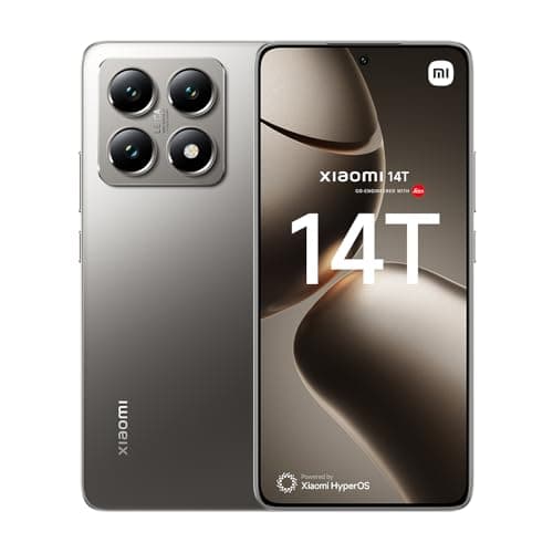 Xiaomi 14T – Smartphone de 12+256GB, Lentes Leica Summilux, MediaTek Dimensity 8300 Ultra, Pantalla AMOLED de 6,67'' 144Hz, HyperCharge 67W, Gris Titanio (Versión ES)