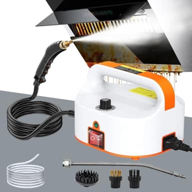 Limpiador a Vapor,Vaporeta Limpieza Hogar Potente 2500W, 6 Velocidades,4.5BAR Portátil Máquina de Limpieza a Vapor Presurizada de Alta Temperatu para Limpiar Tapicería,Baño,Azulejos,Coches(Sin tanque)