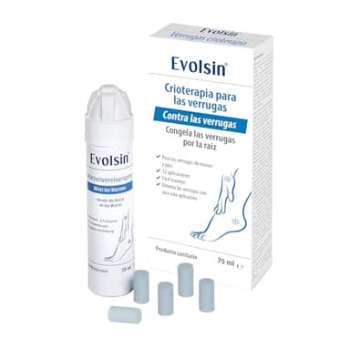 Evolsin® Criogenización Anti verrugas comunes y plantares I Higiénico y seguro I Efecto clínicamente probado I Remedio para verrugas + 12 aplicadores