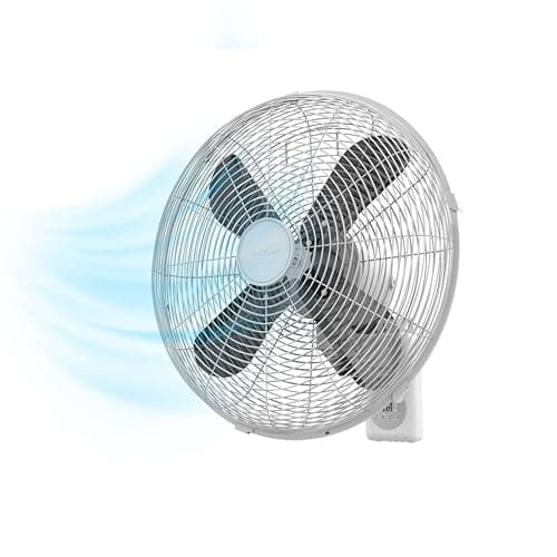 Cecotec Ventilador de Pared con Mando EnergySilence 4500 Power Wall Control. 50W, Diámetro de 45cm, 4 Aspas Aerodinámicas, Pantalla LED, 3 Velocidades, Temporizador 8h, Oscilación Automática