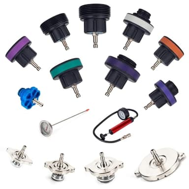 GOTLUCK 15PCS Automotriz Sistema de RefrigeracióN del Radiador Probador de PresióN Kit, Universal Tanque de Agua Detector de Fugas del Sistema de RefrigeracióN del Coche Kit Probador