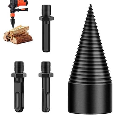 Divisor de Madera Cono de Tornillo, Taladro Cono Divisor de Madera, Dividir Madera Cono con 3 Mangos de Perforación, 50mm