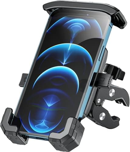 ENONEO Soporte Móvil Moto Antivibración 360° Rotación Soporte Móvil Bicicleta, [1S Bloqueo Rápido] Soporte Teléfono Motocicleta Soporte GPS Moto Scooter Universal Soporte Manillar Bici para 4,7-7.0"