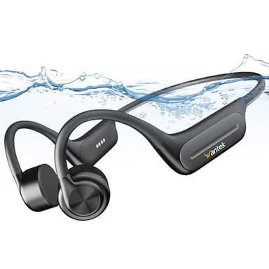 Wantek Auriculares Conduccion Osea Bluetooth 5.3,Auriculares Abiertos para Nadar, IP68 Resistentes al Agua, MP3 Incorporado de 32 GB para Nadar, Correr, Andar en Bicicleta, Gimnasio