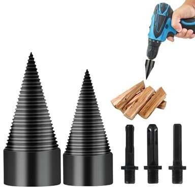 Brocas para dividir leña de 42 mm/32 mm, para dividir troncos de leña, conos para encender madera, herramientas para dividir troncos, taladros eléctricos alta resistencia, redondo/hexagonal/cuadrado/