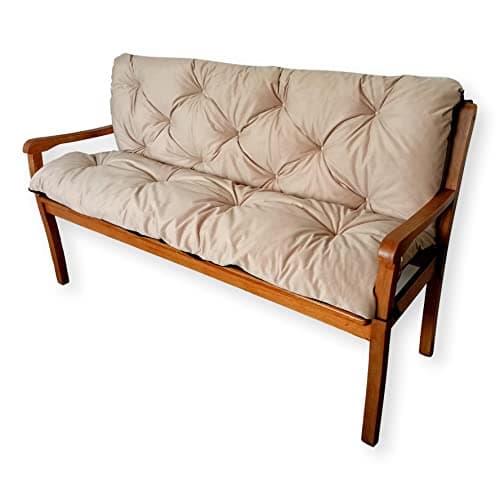 4L Textil Cojin para Banco Cojin Jardin cojin Banco Exterior Cojines para Bancos cojin Palet (100x60x50 cm, Beige)