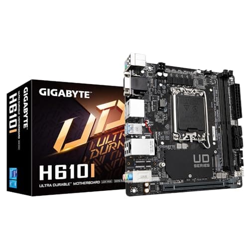 Gigabyte Placa Base H610I - Soporta CPU Intel Core 14ª, VRM Digital híbrido 4+1+1, DDR5 de hasta 5600 MHz, 1 PCIe 3.0 M.2, GbE LAN, USB 3.2 Gen 1